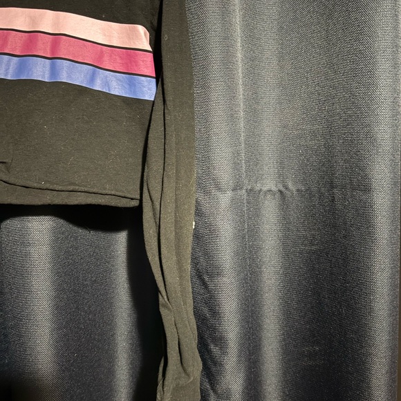 Rue21 Black Top with Pink and Blue Stripes - Picture 2 of 4